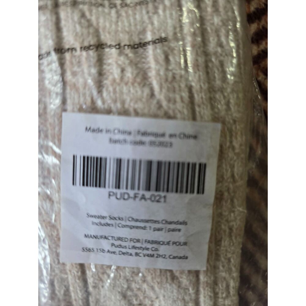 Pudus Sweater Socks Soft Over The Knee Or Slouch Fit Beige
